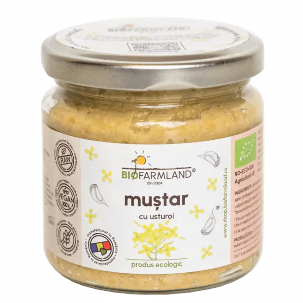 Mustar cu Usturoi ecologic - 195g