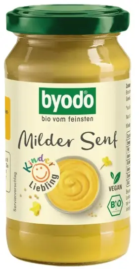 Muștar vegan organic, ușor, 200 ml, Byodo