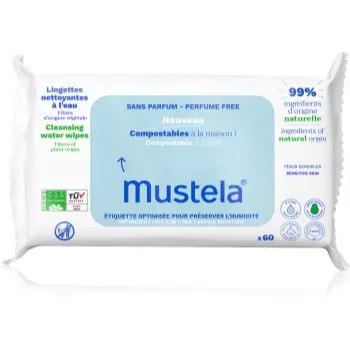 Mustela Compostable at Home Cleansing Wipes Perfume Free servetele pentru curatare fara parfum