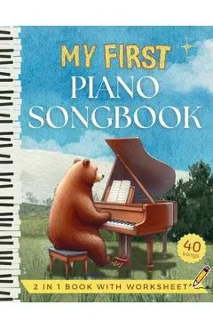 My First Piano Songbook - Easy Sheet Music for Kids and Beginners: Letter Name in Big Notehead, Fingering, Hand Position Chart, Music Theory Worksheet - Jane Dominguez