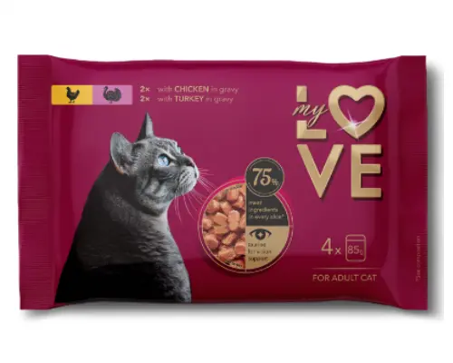 My Love Pisica Plic Mix Pui Si Curcan 4 X 85 g