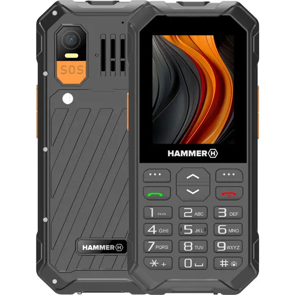 Myphone Telefon mobil Hammer 6 LTE, rezistent, IP68, 2,4 inch, 48 MB RAM, 128 MB, 2MP, 2500mAh, Negru