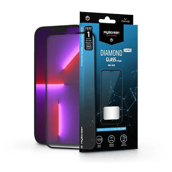 MyScreenProtector Folie Sticla MyScreen, Full Screen Tempered Glass, Compatibila cu iPhone 13 Pro Max, Negru