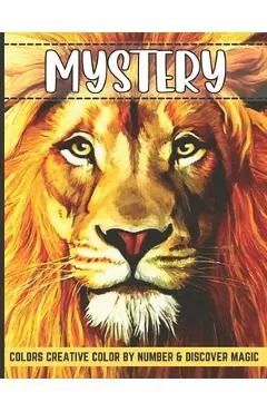 Mystery colors creative color by number & discover magic: Stress Relieving Patterns Color by Number Adult Coloring Book Mystery - Jakiya Art Book Cafe