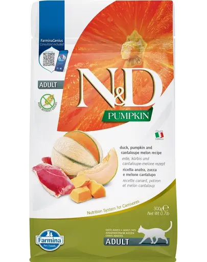 N&D Cat Pumpkin Duck & Cantaloupe Melon 300 g hrană pisici, rață și pepene galben