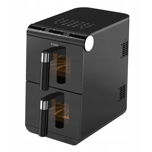 N'oveen Freiteuza Noveen DoubleCrisp AF5050 X-LINE, 1700 W, 11 L, gateste doua feluri similtan, Negru