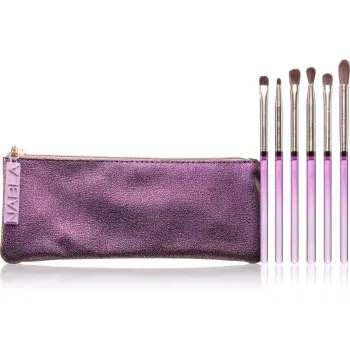 NABLA Cosmetics Amethyst set de pensule pentru machiajul ochilor cu sac