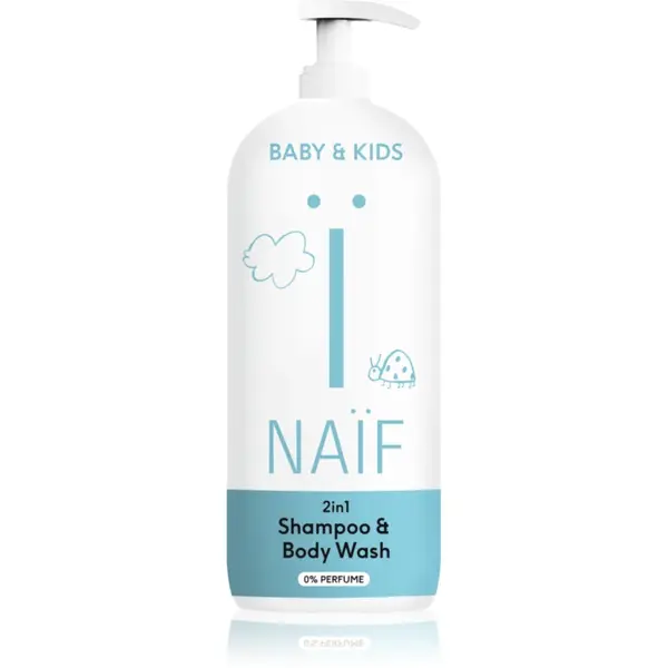 Naif Baby & Kids 2-in-1 gel si sampon pentru bebelusi fara parfum 500 ml