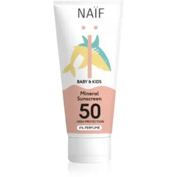 Naif Baby & Kids Mineral Sunscreen SPF 50 0 % Perfume crema protectoare pentru bebelusi