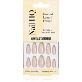 Nail HQ Almond Lemon French unghii artificiale cu lipici