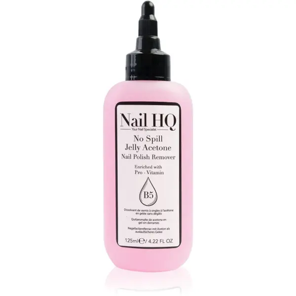 Nail HQ No Spill Jelly Acetone dizolvant pentru oja cu vitamina E 125 ml