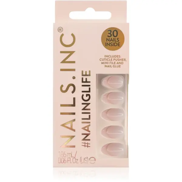Nails Inc. #NailingLife Press-On Nails unghii artificiale culoare Style It Like Sabrina Gold French Tip 33 buc