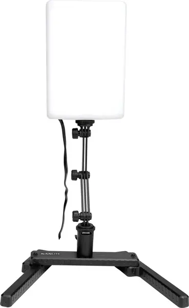 Nanlite Compac 20 Panou LED Daylight, 20W, 5600K, CRI 95, Soft Light Studio, Include Stativ de Birou si Suport Reglabil