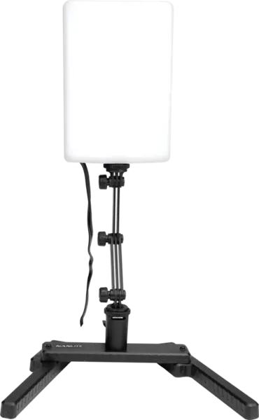 Nanlite Compac 20 Panou LED Daylight, 20W, 5600K, CRI 95, Soft Light Studio, Include Stativ de Birou si Suport Reglabil