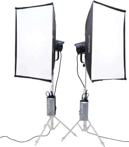 Nanlite FC-500B Kit 2 Lampi Video LED, Bi-Color, Putere 520W, 2700K-6500K, Montura Bowens, Sursa Separata, Trolley Case