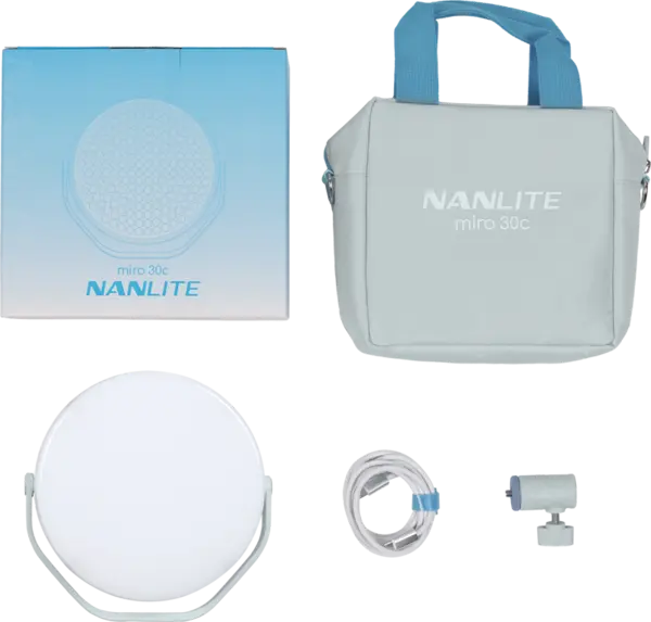 Nanlite Miro 30c LED Full-color Round Panel Light (Mint Blue)