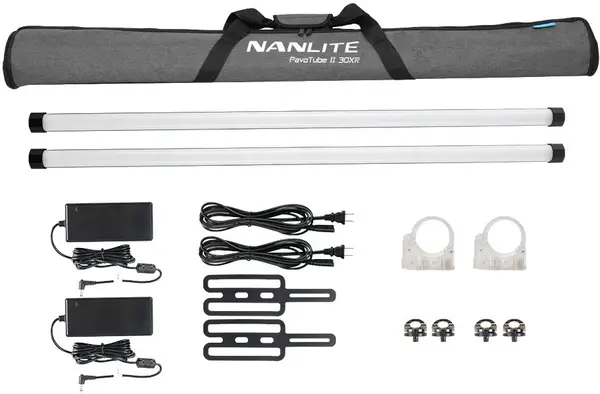 Nanlite PavoTube II 30XR Kit 2 Tuburi LED RGBWW, 114cm, CRMX LumenRadio, Pixel Control, 2700K-12000K, Baterie integrata