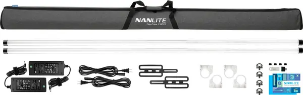Nanlite PavoTube II 60XR Kit 2 Tuburi LED RGBWW, Pixel Control, 2700K-12000K, CRMX LumenRadio, DMX, 244cm, Baterie Integrata
