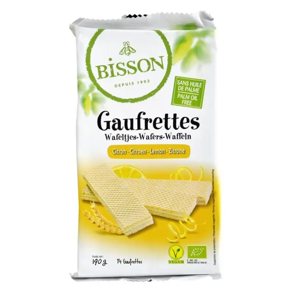 Napolitane BIO cu Lamaie, 190 g, Bisson