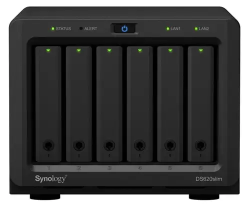 NAS Synology DS620SLIM, 6 Bay-uri, Procesor Intel Celeron J3355, 2.5GHz, 2GB DDR3L