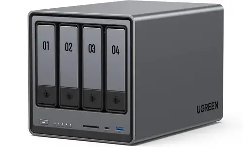 NAS UGREEN NASync DXP4800 cu procesor Intel N100 Quad-core, 8GB DDR5, 4-bays, port 2.5G