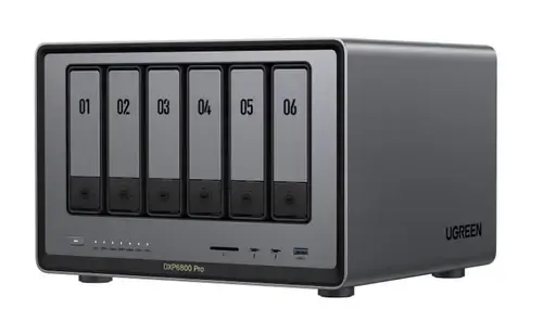 NAS UGREEN NASync DXP6800 Pro cu procesor Intel i5 1235u 10-Core, 8GB DDR5, 6-bays, 2 ports 10G, 2 ports Thunderbolt™ 4