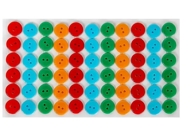 Nasturi din plastic Fandy - autoadezive, 12 mm, 66 buc., culori mix