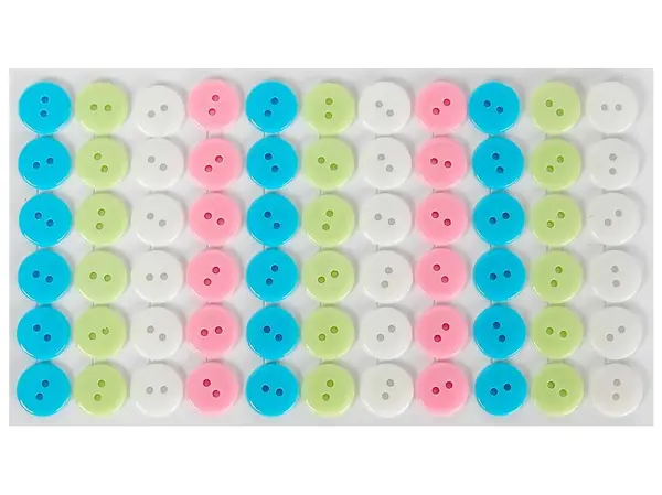 Nasturi din plastic Fandy - autoadezive, 12 mm, 66 buc., culori pastelate