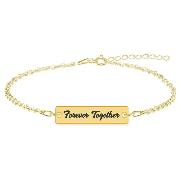Nasty - Bratara personalizata tablita din argint 925 placat cu aur galben 24K
