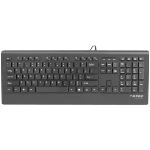 natec Tastatura cu fir, Natec Barracuda Slim, USB, 104 taste, lungime cablu 1.8 m, Negru