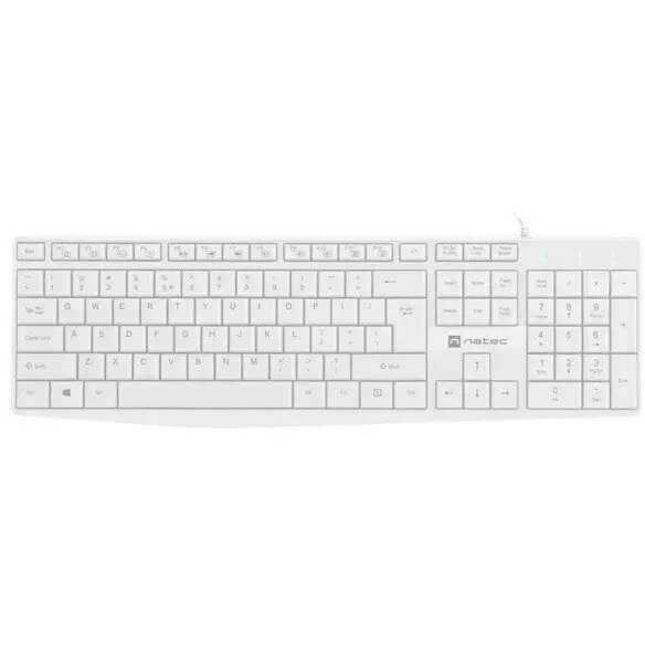 natec Tastatura Natec Nautilus NKL-1951, US, slim, 105 taste, cu fir, Alb