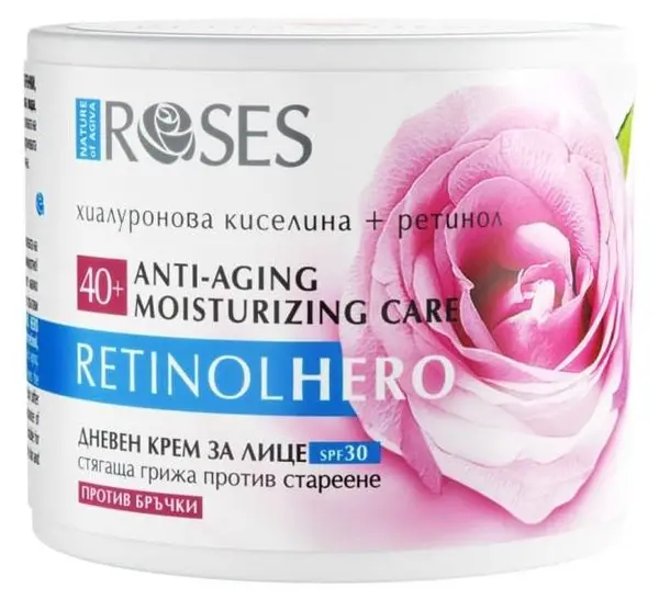 Nature of Agiva Roses Crema antirid pentru fata si decolteu Retinol Hero, SPF30, 50 ml