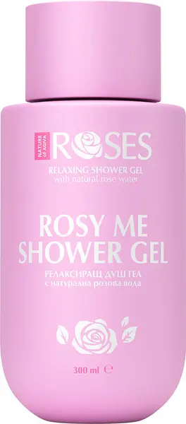 Nature of Agiva Roses Gel de duș relaxant cu apă naturală de trandafiri, 300 ml