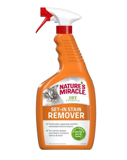 NATURE'S MIRACLE SET-IN OXY Stain&Odour Remover Cat Spray indepartare pete si mirosuri, pisica 709 ml