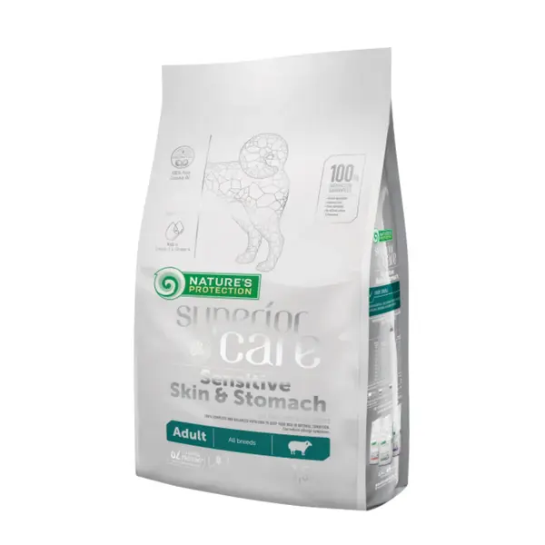 NATURES PROTECTION Superior Care Sensitive Skin & Stomach, XS-XL, Miel, hrană uscată câini, piele & blană, 10kg
