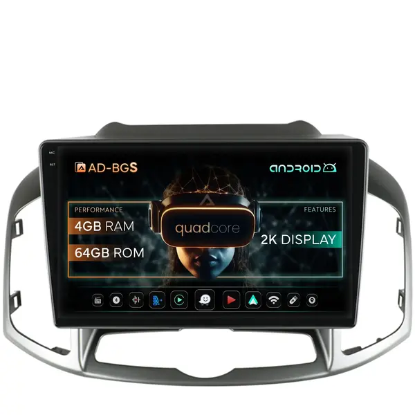 Navigatie 2K Chevrolet Captiva (2011-2018), Android, S-Quadcore 4GB RAM + 64GB ROM, 10.36 Inch - AD-BGS100042K+AD-BGRKIT247