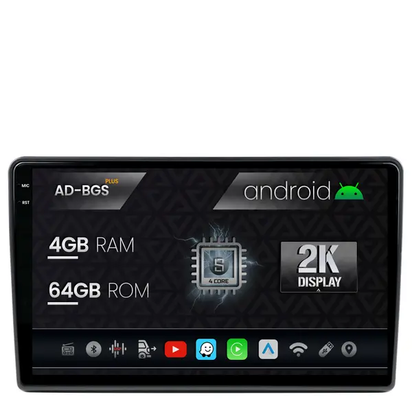 Navigatie 2K Citroen Berlingo (2008-2019), Android, S-Quadcore 4GB RAM + 64GB ROM, 9.5 Inch - AD-BGS90042K+AD-BGR001UNI