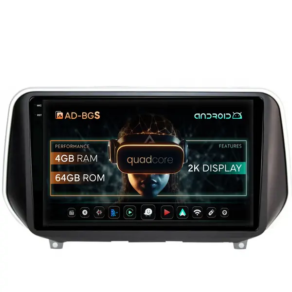 Navigatie 2K Hyundai Santa Fe (2018+), Android, S-Quadcore 4GB RAM + 64GB ROM, 9.5 Inch - AD-BGS90042K+AD-BGRKIT223