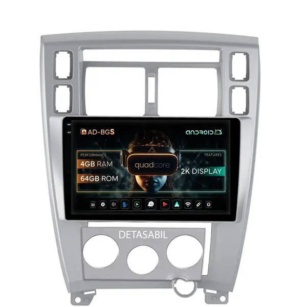 Navigatie 2K Hyundai Tucson (2004-2009), Android, S-Quadcore 4GB RAM + 64GB ROM, 10.36 Inch - AD-BGS100042K+AD-BGRKIT200