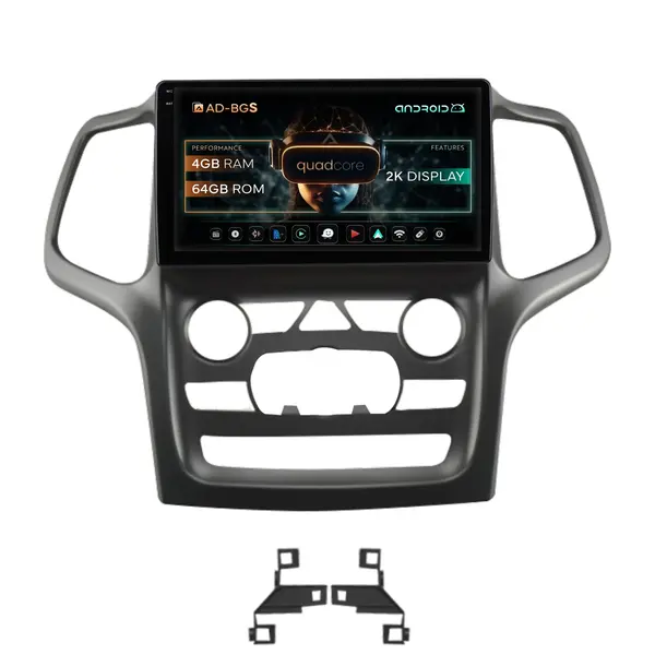 Navigatie 2K Jeep Grand Cherokee (2014-2022), Android, S-Quadcore 4GB RAM + 64GB ROM, 9.5 Inch - AD-BGS90042K+AD-BGRKIT272