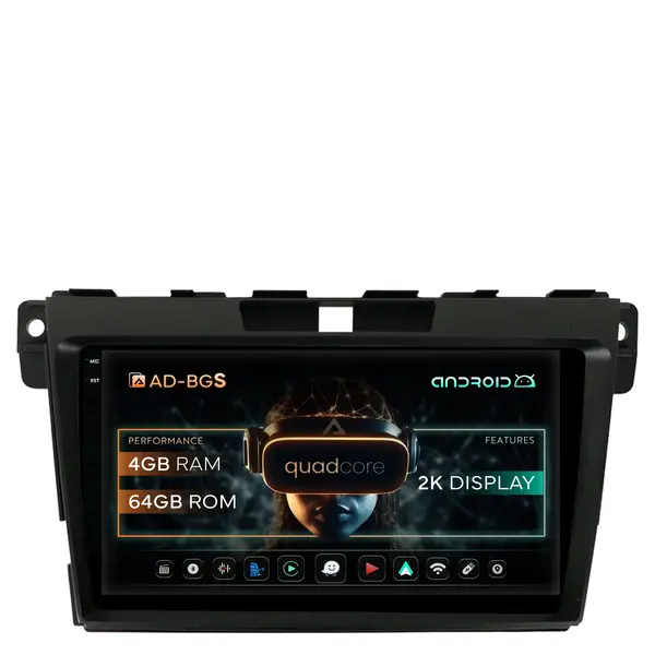 Navigatie 2K Mazda CX-7 (2008-2013), Android, S-Quadcore 4GB RAM + 64GB ROM, 9.5 Inch - AD-BGS90042K+AD-BGRKIT326