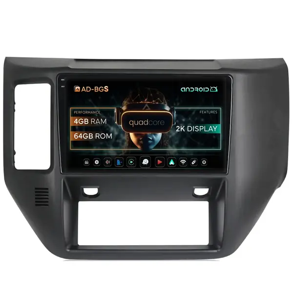 Navigatie 2K Nissan Patrol (2004-2012), Android, S-Quadcore 4GB RAM + 64GB ROM, 9.5 Inch - AD-BGS90042K+AD-BGRKIT166V2