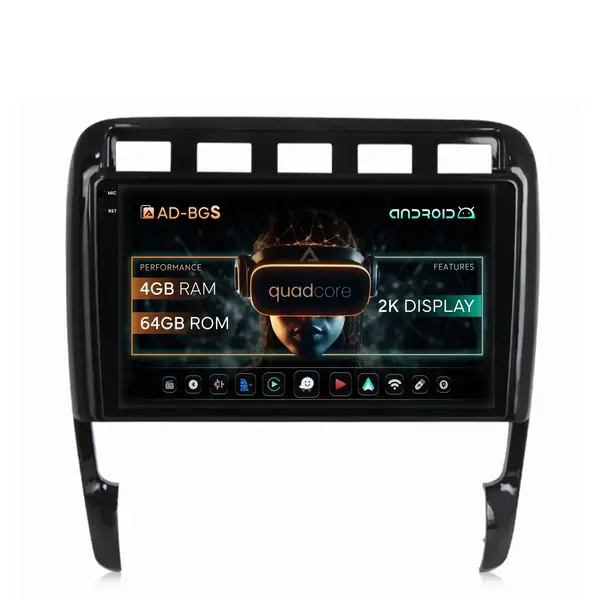 Navigatie 2K Porsche Cayenne (2002-2010), Android, S-Quadcore 4GB RAM + 64GB ROM, 9.5 Inch - AD-BGS90042K+AD-BGRKIT057