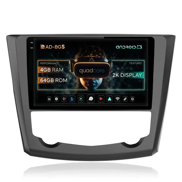 Navigatie 2K Renault Kadjar, Android, S-Quadcore 4GB RAM + 64GB ROM, 9.5 Inch - AD-BGS90042K+AD-BGRKIT364