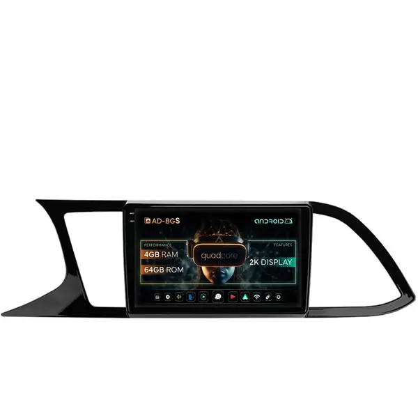 Navigatie 2K Seat Leon 3 (2014-2020), Android, S-Quadcore 4GB RAM + 64GB ROM, 9.5 Inch - AD-BGS90042K+AD-BGRKIT047