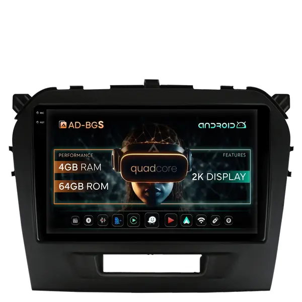 Navigatie 2K Suzuki Vitara (2015+), Android, S-Quadcore 4GB RAM + 64GB ROM, 9.5 Inch - AD-BGS90042K+AD-BGRKIT299
