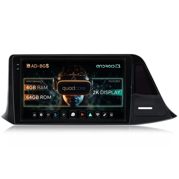 Navigatie 2K Toyota Toyota C-HR (2016-2020), Android, S-Quadcore 4GB RAM + 64GB ROM, 9.5 Inch - AD-BGS90042K+AD-BGRKIT074