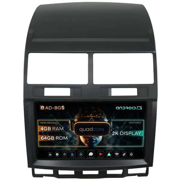 Navigatie 2K Volkswagen Touareg (2002-2011), Android, S-Quadcore 4GB RAM + 64GB ROM, 9.5 Inch - AD-BGS90042K+AD-BGRKIT050