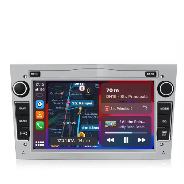 Navigatie Android Dedicata Opel,QuadCore, 7Inch, 4Gb Ram, 64Gb stocare, Carplay, Argintiu
