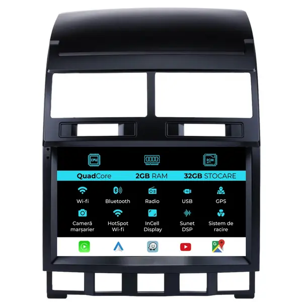 Navigatie Android Volkswagen Touareg (2003-2010), 9Inch, 2Gb Ram, 32Gb Stocare, Carplay